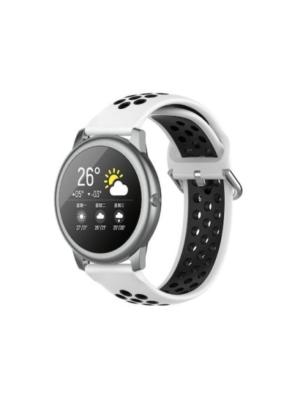 For Xiaomi Haylou Solar LS05 Two-tone Silicone Watch Band, Size: 22mm(White Black)