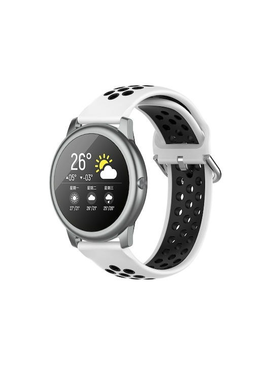 3197c2e4-21d4-4ed6-a07a-e5ec359cc314_0.jpg For Xiaomi Haylou Solar LS05 Two-tone Silicone Watch Band, Size: 22mm(White Black) - Image 1