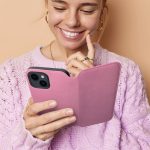 Θήκη διπλής τσέπης για IPHONE 15 ανοιχτό ροζ - Image 3