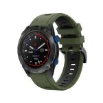 For Garmin Descent MK 2i 26mm Two-Color Sports Silicone Watch Band (ΜΑΥΡΟ + ΠΡΑΣΙΝΟ)