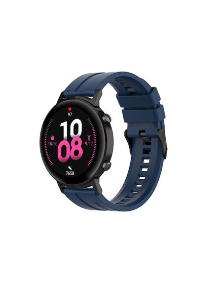 For Huawei Watch GT 2 42mm Silicone Watch Band with Black Buckle(Dark Blue)