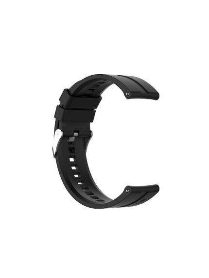 For TicWatch Pro 3 Silicone Watch Band with Silver Steel Buckle(Black)Κατάλληλα μοντέλα : για Ticwatch Pro3, για Ticwatch Pro 2020, για Ticwatch GTX, για Ticwatch Pro, για Ticwatch E2, για Ticwatch S2