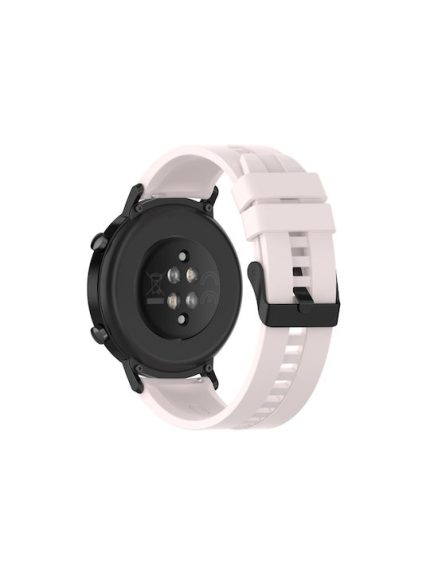 For Huawei Watch GT 2 42mm Silicone Watch Band with Black Buckle(Quicksand Pink)
