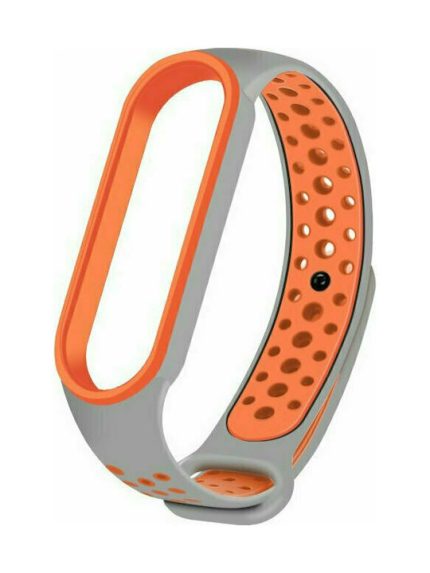 Hurtel Dots Λουράκι Σιλικόνης Gray Orange (Mi Smart Band 5/Mi Smart Band 6)