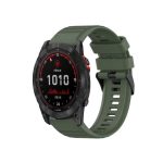 For Garmin Fenix 7X 26mm Horizontal Texture Silicone Watch Band with Removal Tool(Army Green)
