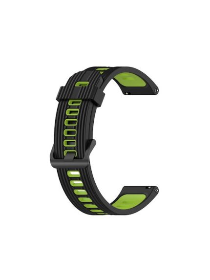 Για Huawei Watch GT 3 46mm 22mm Δίχρωμο λουράκι  σιλικόνης (Black Lime Green)