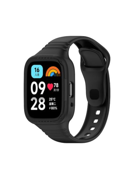 Για Redmi Watch 3 Active Integrated Fully Enclosed Silicone  ΜΑΥΡΟ
