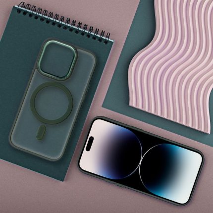 Matte Mag Cover συμβατό με MagSafe για IPHONE 15, πράσινο