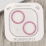 Glitter Ring Tempered Glass Camera Lens Film For iPhone 13 / 13 mini(Pink - Image 2
