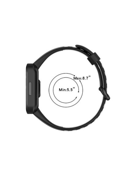 For Xiaomi Redmi Horloge 2 Two-Color Mixed Silicone Watch Band (ΜΠΛΕ + ΑΣΠΡΟ)