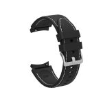 For Samsung Galaxy Watch4 / Watch4 Classic Silicone Stitching Watch Band(Black White)
