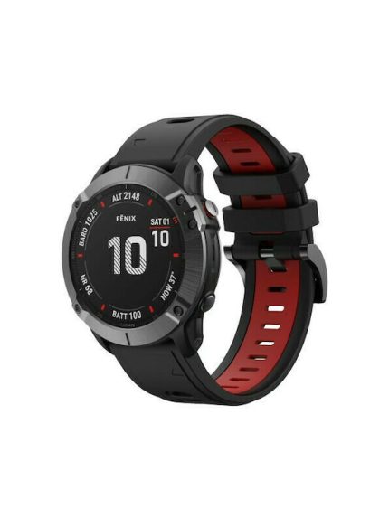 Two-Tone Λουράκι Σιλικόνης Black / Red (Fenix 6 / 6 Pro / 7)