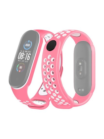 Two Tone Breathable Λουράκι Σιλικόνης Pink / White (Mi Smart Band 5/Mi Smart Band 6)