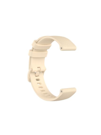 Για Amazfit GTS 2E καρό λουράκι ρολογιού σιλικόνης (μπεζ)