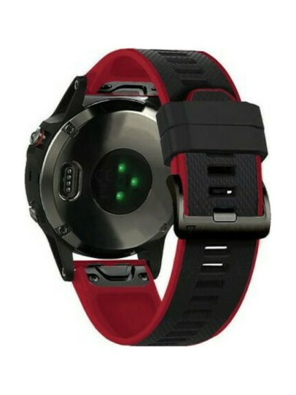Λουράκι Two Color Silicone Garmin Fenix 3/5X/3HR/5X PLUS/6X/6X Pro/7X - Black / Red