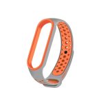 For Xiaomi Mi Band 6 (CA8856) Breathable Silicone Watch Band with Holes (ΠΟΡΤΟΚΑΛΙ+ΓΚΡΙ)