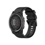For Garmin Fenix 3 HR 26mm Horizontal Texture Silicone Watch Band with Removal Tool(Black)