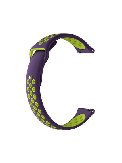Για Huami Amazfit Youth Edition Διχρωμία Silicone Watch Band (Purple Lime)