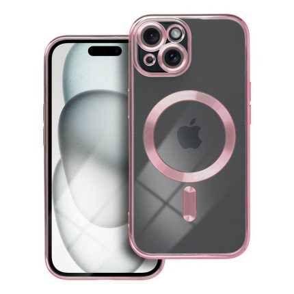 Θήκη Electro Mag Cover συμβατή με MagSafe για IPHONE 15 ροζ χρυσό