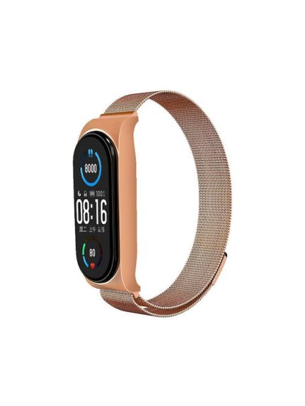 Λουράκι Ανοξείδωτο Ατσάλι Ροζ / Χρυσό (Mi Smart Band 5/Mi Smart Band 6)