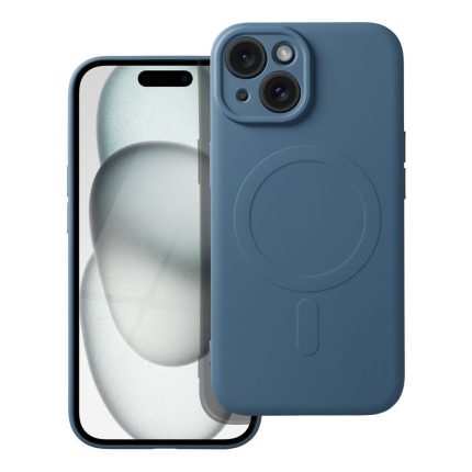 Silicone Mag Cover συμβατό με MagSafe για IPHONE 15 μπλε
