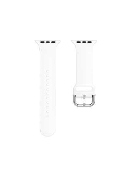 Silicone Solid Color Watch Band For Apple Watch Series 6&SE&5&4 44mm (ΑΣΠΡΟ)