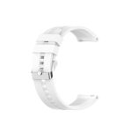 For TicWatch Pro 3 Silicone Watch Band with Silver Steel Buckle(White)