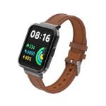 Για το Xiaomi Redmi Watch 2 Lite Γνήσια Δερμάτινη Μεταλλική Θήκη Ενσωματωμένη ζώνη ρολογιού (Καφέ)