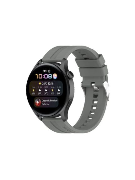 Λουράκι Σιλικόνης Sport Huawei Watch 3 (46mm) / Huawei watch 3 Pro (48mm) / Huawei Watch GT 2 Pro (47mm) - Grey