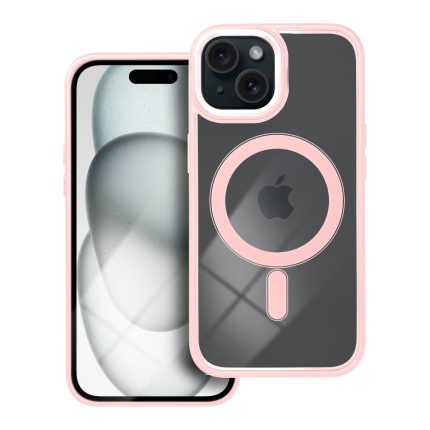 Color Edge Mag Cover συμβατό με MagSafe για IPHONE 15 ροζ