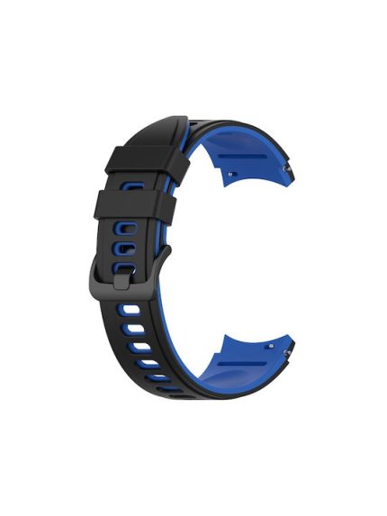 For Samsung Galaxy Watch4 Classic 42mm / 46mm Two-color Silicone Strap Watch Band(Black Blue)