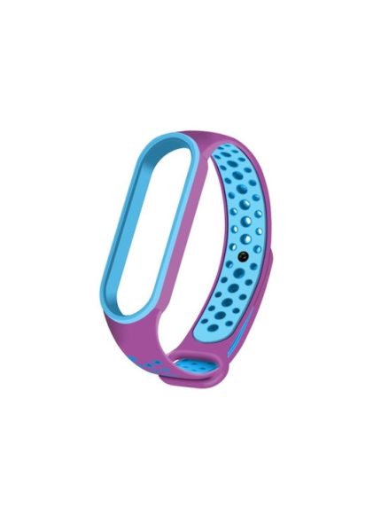 For Xiaomi Mi Band 6 (CA8856) Breathable Silicone Watch Band with Holes (ΜΠΛΕ+ΜΩΒ)