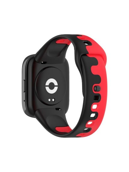 For Redmi Watch 3 Active Stitching Two Color Silicone Watch Band   (ΜΑΥΡΟ + ΚΟΚΚΙΝΟ )