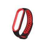 Για Xiaomi Mi Band 6 (CA8856)  λουράκι ρολογιού σιλικόνης με τρύπες (ΚΟΚΚΙΝΟ+ΜΑΥΡΟ)