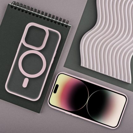 Matte Mag Cover συμβατό με MagSafe για IPHONE 15 ροζ