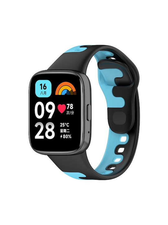 4dd2819e-da50-4835-80d0-f70a277e78be_0.jpg For Redmi Watch 3 Active Stitching Two Color Silicone Watch Band ( ΜΠΛΕ + ΜΑΥΡΟ ) - Image 1