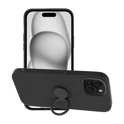 Θήκη SILICONE RING για IPHONE 15 μαύρη