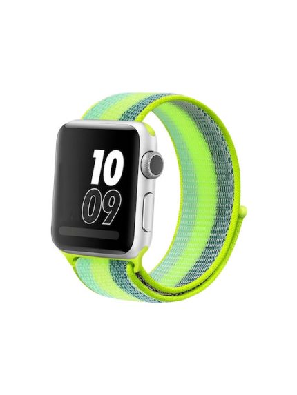 Για Apple Watch Series 7 41mm / 6 & SE & 5 & 4 40mm / 3 & 2 & 1 38mm Nylon Loop Watch Band (Pollen Yellow)