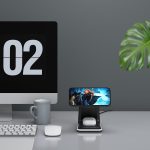 Ασύρματος φορτιστής Qi 3in1 15W B17 που λειτουργεί με μαύρο MagSafe - Image 5
