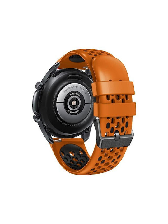 51eb5576-a99b-46e2-8d3e-6b7e6dc6c4bf_0.jpg Silicone Breathable Λουράκι Dual Color 5 Holes για Xiaomi Amazfit Stratos/Stratos plus - Orange / Black - Image 1