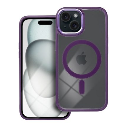 Color Edge Mag Cover συμβατό με MagSafe για IPHONE 15 μωβ