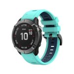 Λουράκι Two-Tone Silicone Garmin Fenix 7 / 6 / 6 Pro / 5 / 5 Plus / Forerunner 935 / 945 - Mint Green / Midnight Blue
