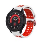 Για Samsung Galaxy Watch 5 40mm 20mm  λουράκι ρολογιού σιλικόνης δύο χρωμάτων (ΚΟΚΚΙΝΟ+ΛΕΥΚΟ)