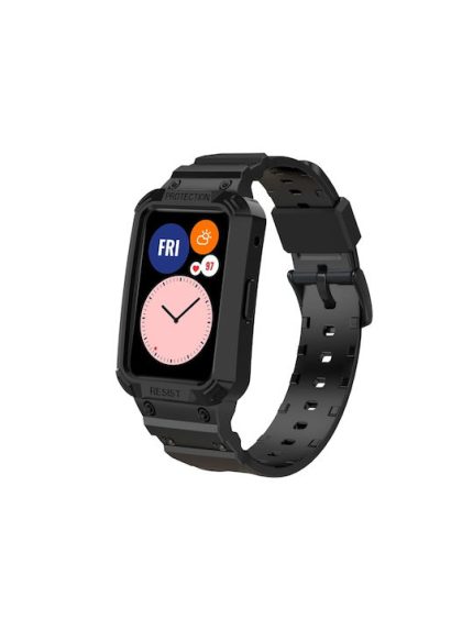 2020 Λουράκι Σιλικόνης Μαύρο (Huawei Watch Fit)