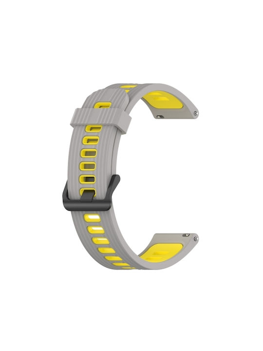 5c38a215-1c89-4005-a233-b2dc0bc5145d_0.jpg For Huawei Watch GT 3 42mm 20mm Two-color Stripe Silicone Watch Band (ΓΚΡΙ +ΚΙΤΡΙΝΟ ) - Image 1