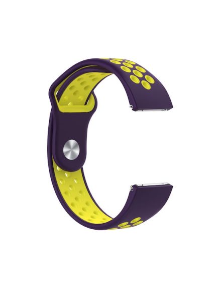For Fitbit Versa Two-tone Silicone Watch Band(Purple + Yellow)