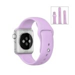 For Apple Watch Series 8&7 41mm / SE 2&6&SE&5&4 40mm / 3&2&1 38mm High-performance Ordinary & Longer Rubber Sport Watch Band with Pin-and-tuck Closure(Purple)