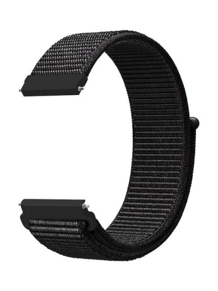 For Samsung Galaxy Watch 42mm Nylon Braided Watch Band(Black)