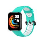 Για Xiaomi Redmi Watch 2 Lite Δίχρωμη ζώνη ρολογιών σιλικόνης (κυανό+λευκό)