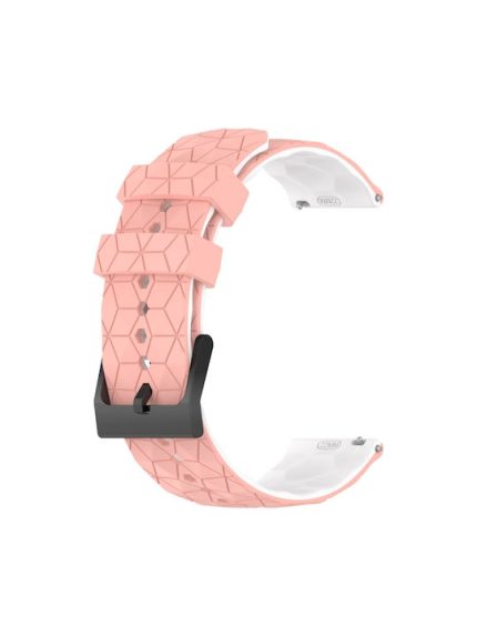 Λουράκι σιλικόνης Football Pattern Two-Color για το Galaxy Watch 42mm (Pink+White)